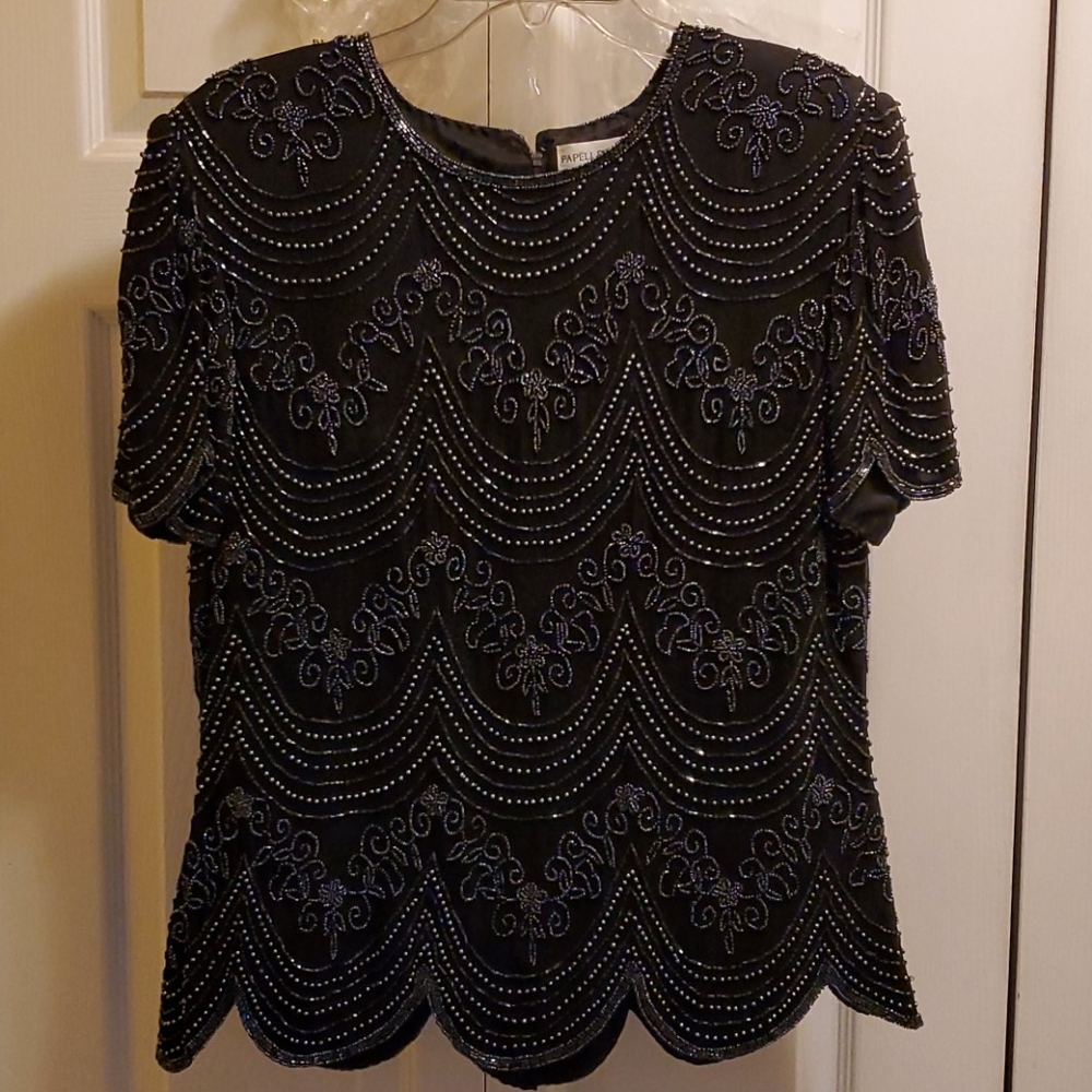 Papell Boutique Gorgeous Beaded Top